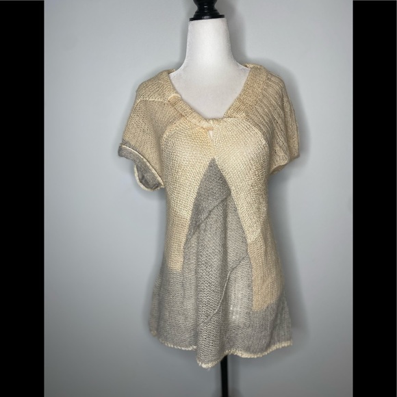 Anthro Far Away From Close Patchwork Sweater Wool - Picture 2 of 7